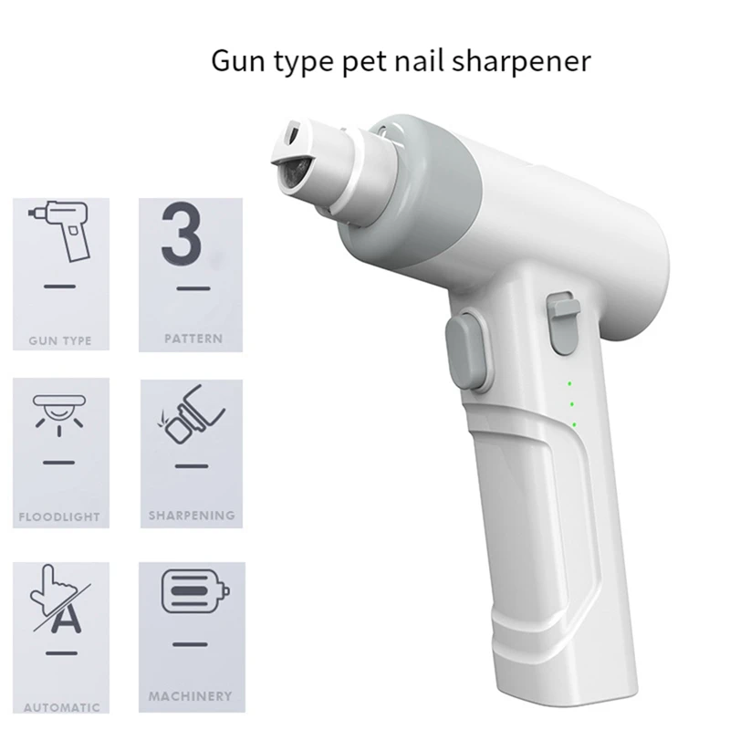 

Electric Pet Nail Grinder ABS USB Clippers Adjustable Grooming Trimmer LED Rechargeable Electric Dog Nail Grinder