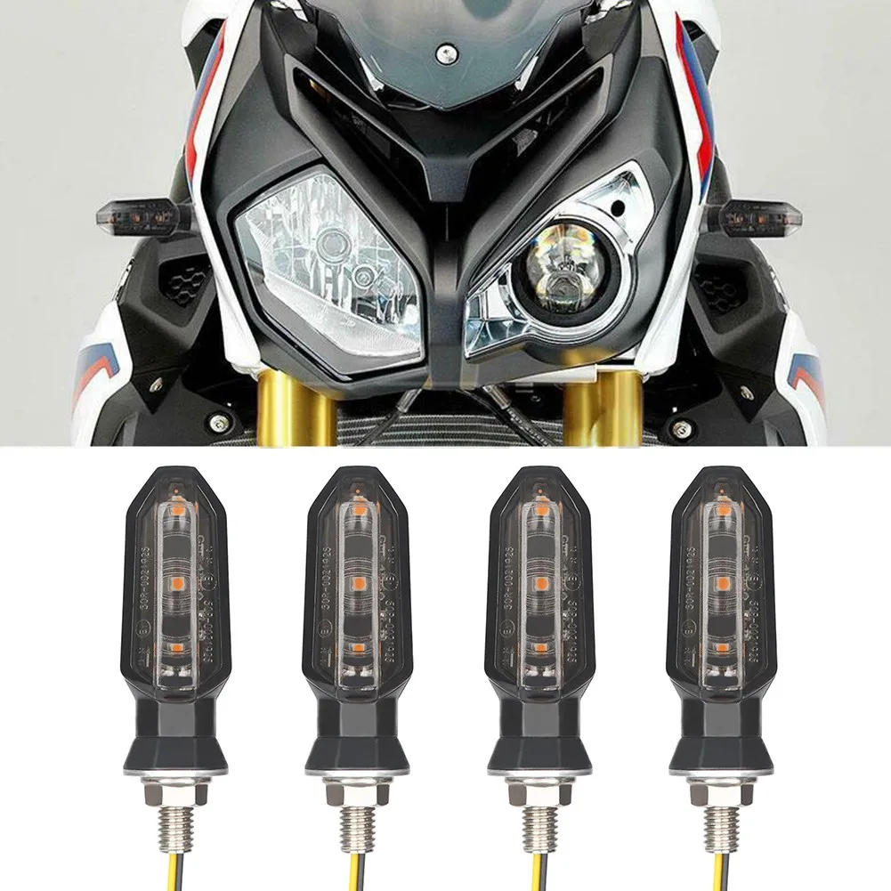 

4 Motorcycle LED Turn Signals Blinker Light Indicator Ambe Smoke Lens 250R 500R 650R 12V Car Signal Lights For Honda For Suzuki