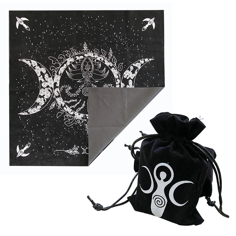 

Ткань Для Таро для алтаря Тройная богиня Луна фазы Астрология Таро карты гадания специальная скатерть бархатная сумка для ТАРО 19 "X19"
