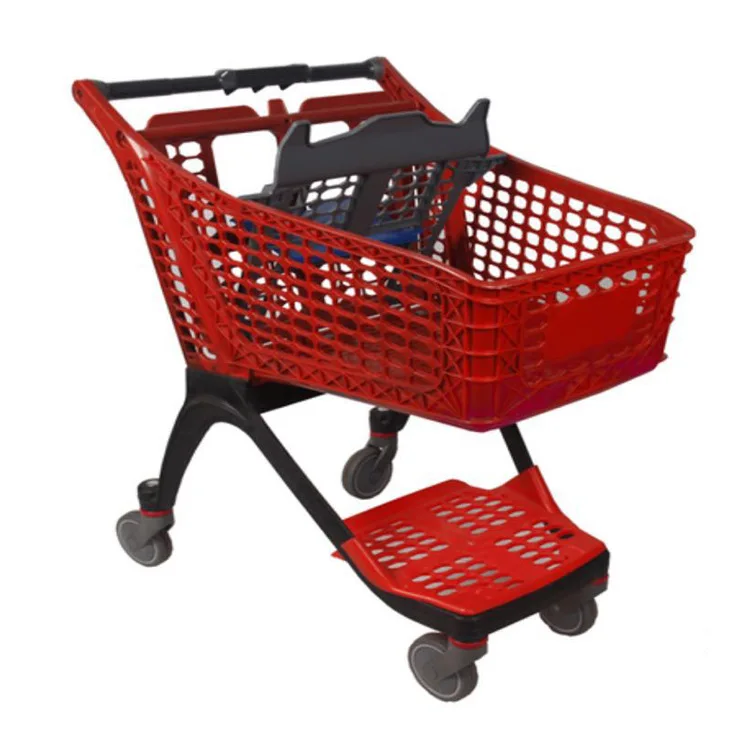 Новый дизайн пластиковая тележка оборудование для супермаркетов товары