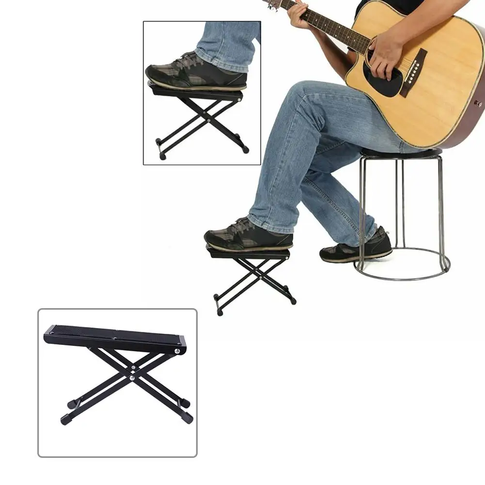 

Guitar Footrest Pedal Support Utility With Adjustable Height Non-Slip Pads Guitar Neck Rest Support Foot Stool Accessory new