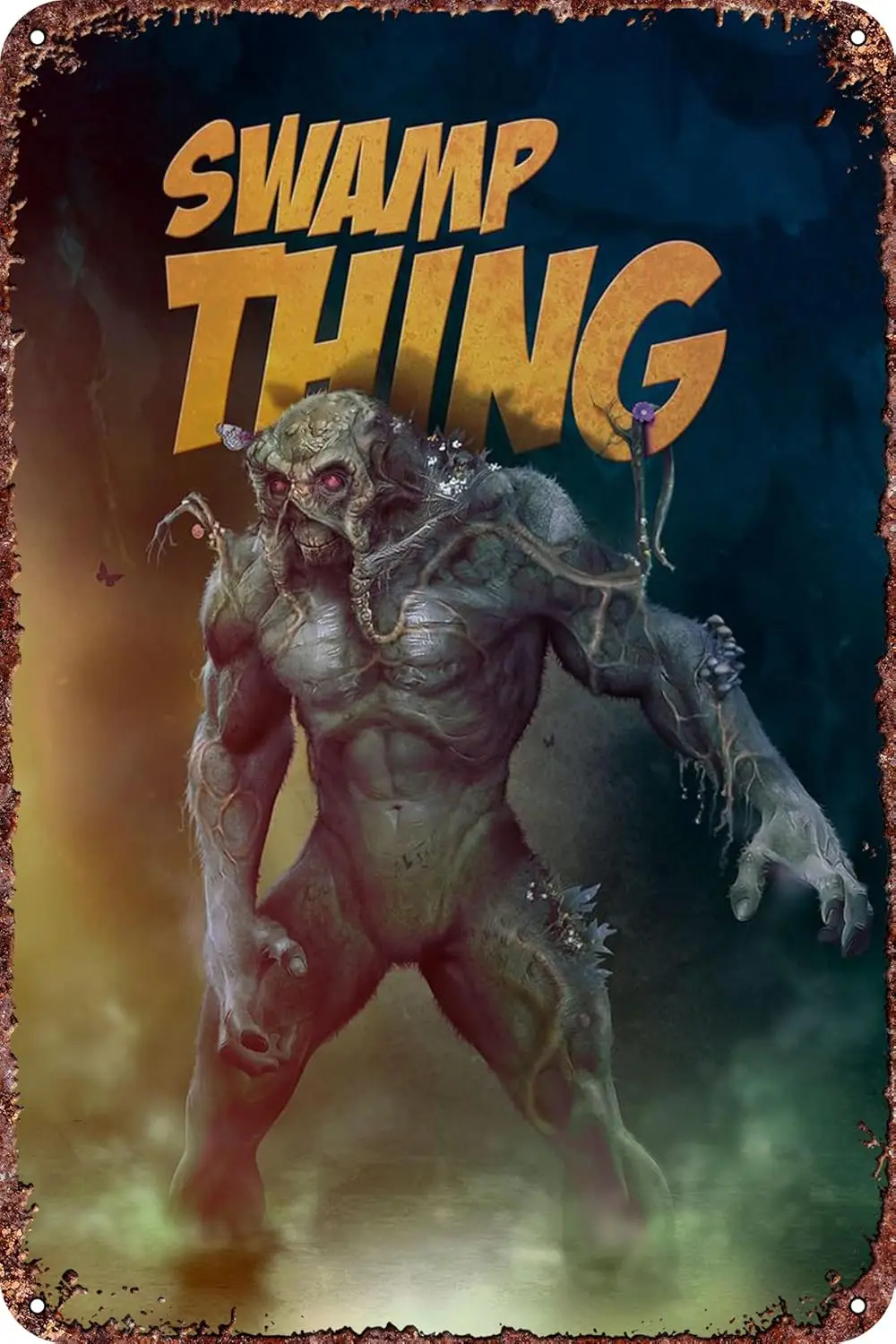 Металлическая винтажная жестяная вывеска Swamp Thing постер с фильмом украшение для