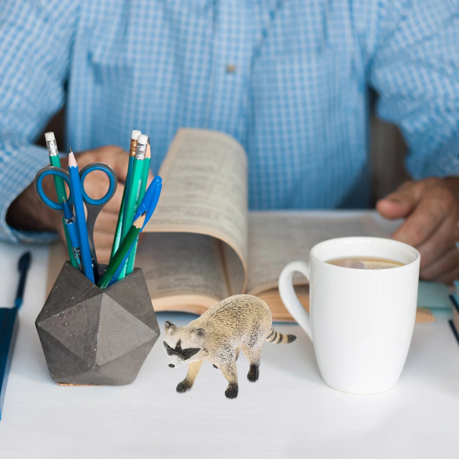 

Wildlife Animal Models Plastic Raccoon Figurines Figures Ornament Decorative Animals Statues Kids Toys