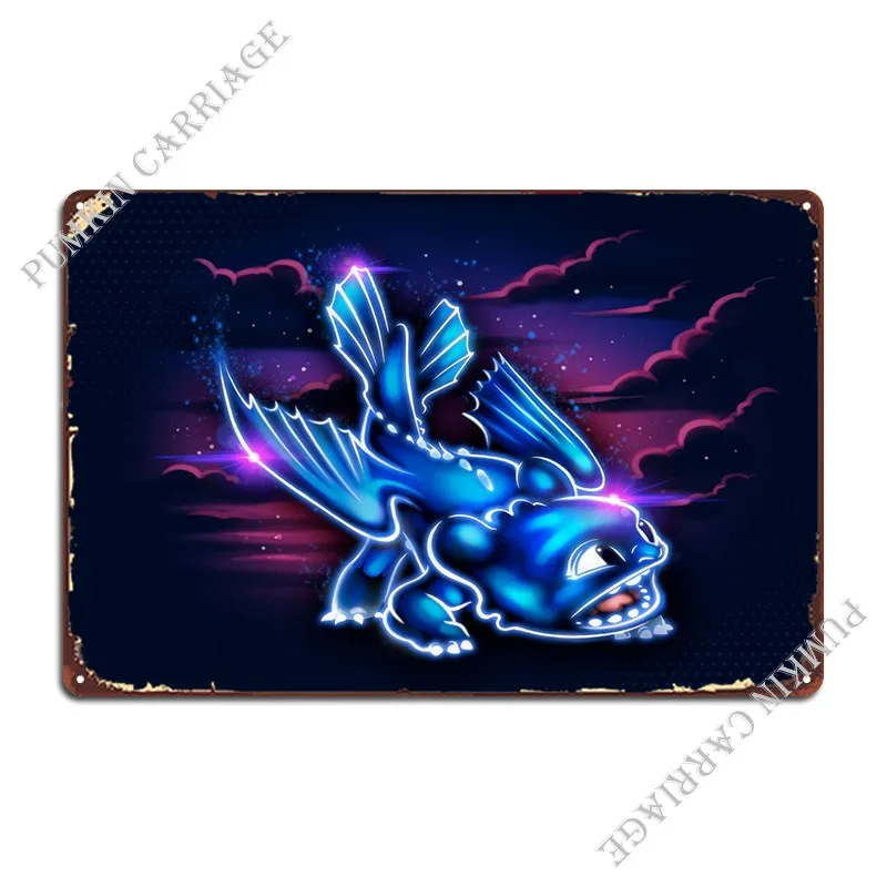 

Крошечная Ночная Фурия, светящиеся металлические знаки, ржавый Настенный декор, Настенная пещера, дизайнерский жестяной знак паба постер