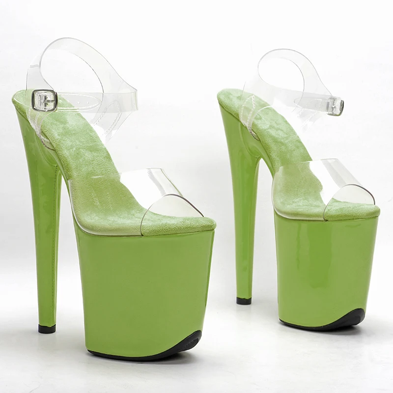 Leecabe 8Inch/20cm  PVC Upper   Platform Sandals  party High Heels Shoes Pole Dancing Shoes