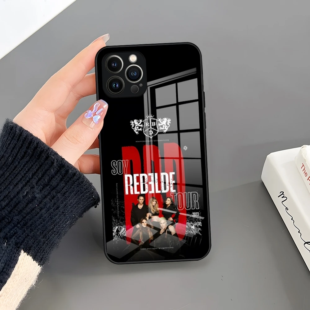 Чехол для телефона Rbd Rebel de закаленное стекло iPhone 15 Pro Max 14 13 12 Mini 11 X XR XS 8 7 Plus SE задняя