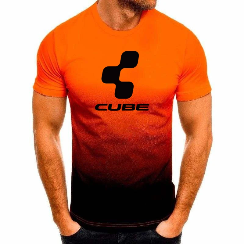 

CUBE Summer Breathable Mesh T-shirts Men Sportswear Stretch Sweat Tees Male Plus Size Fashion Print Workout Gym T Shirt