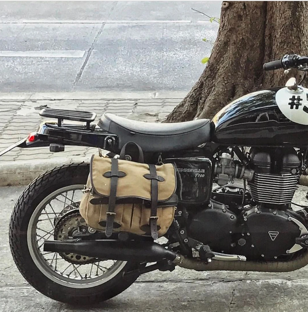 Tailor Brando Engraved American Retro 70232 Oil Wax Canvas & Vegetable Tanned Cowhide Size 37*27*12 Shoulder Messenger Bag