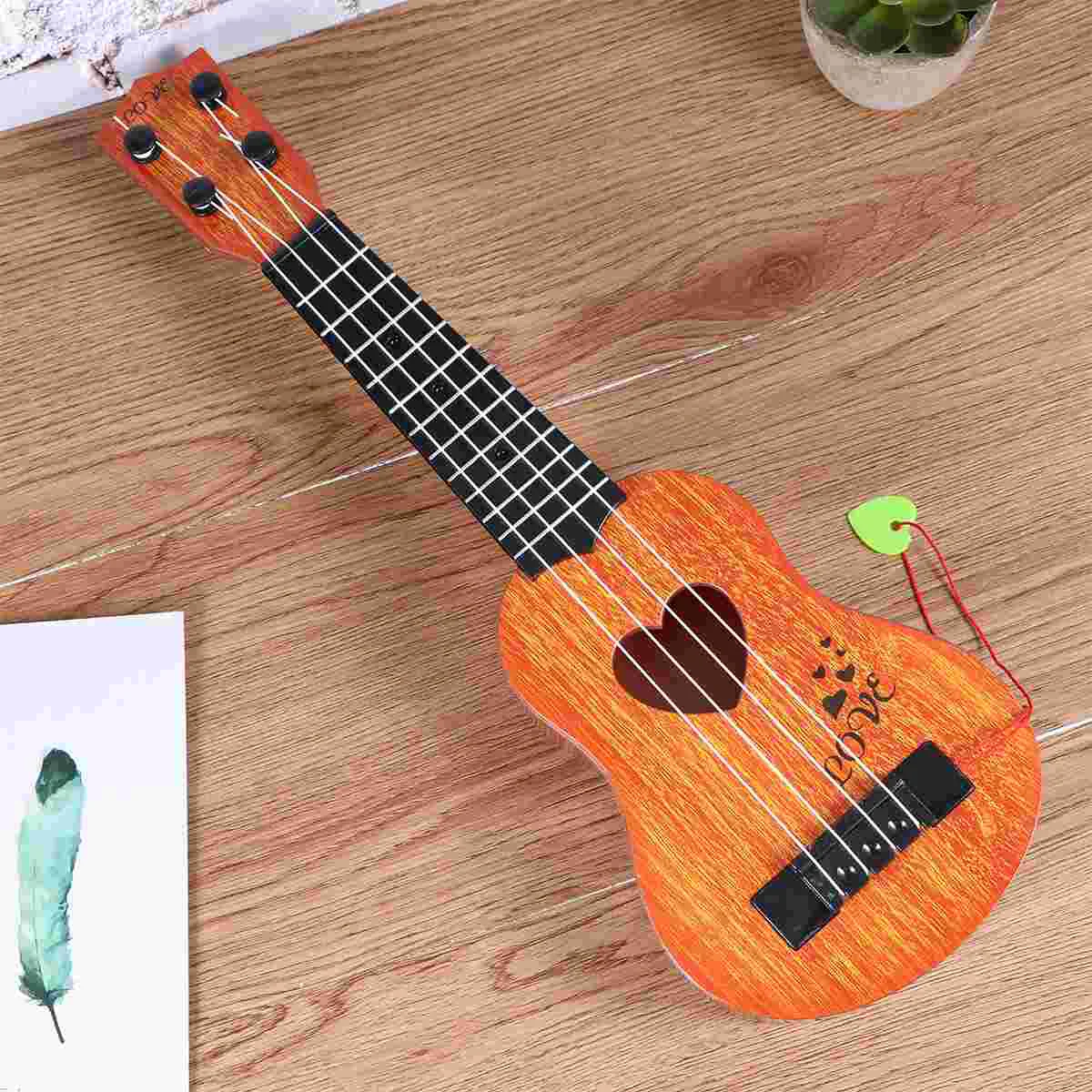 

Children Small Size Musical Instruments Imitated Ukulele Mini Guitar Playing Toy with Four Strings