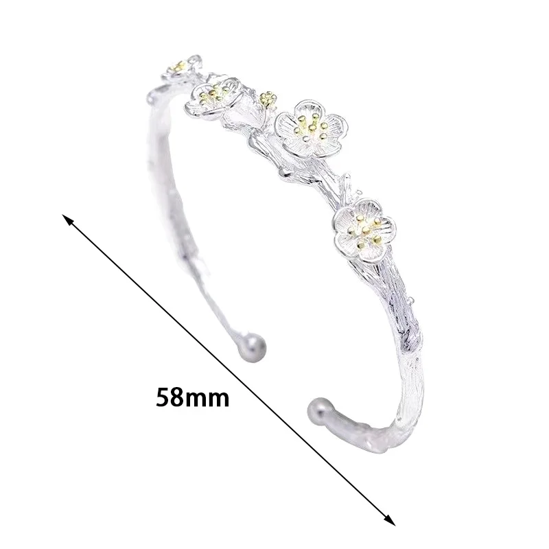 Элегантный Креативный Браслет В Китайском Стиле С Цветами Регулируемый Для