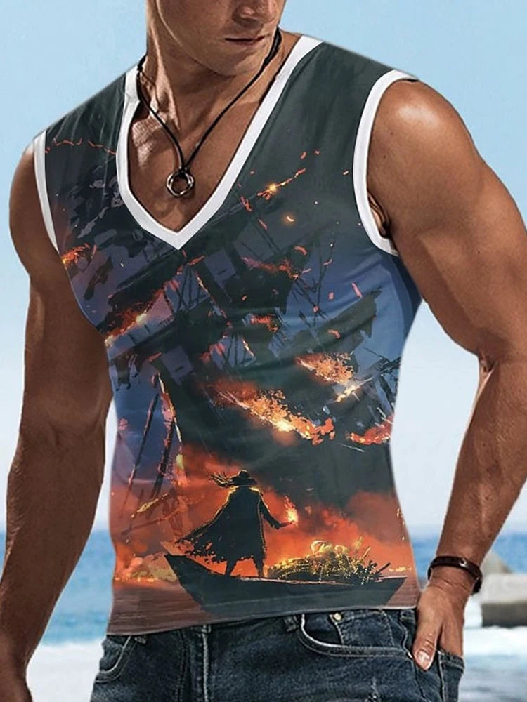 Мужской повседневный жилет с V-образным вырезом и открытой спиной