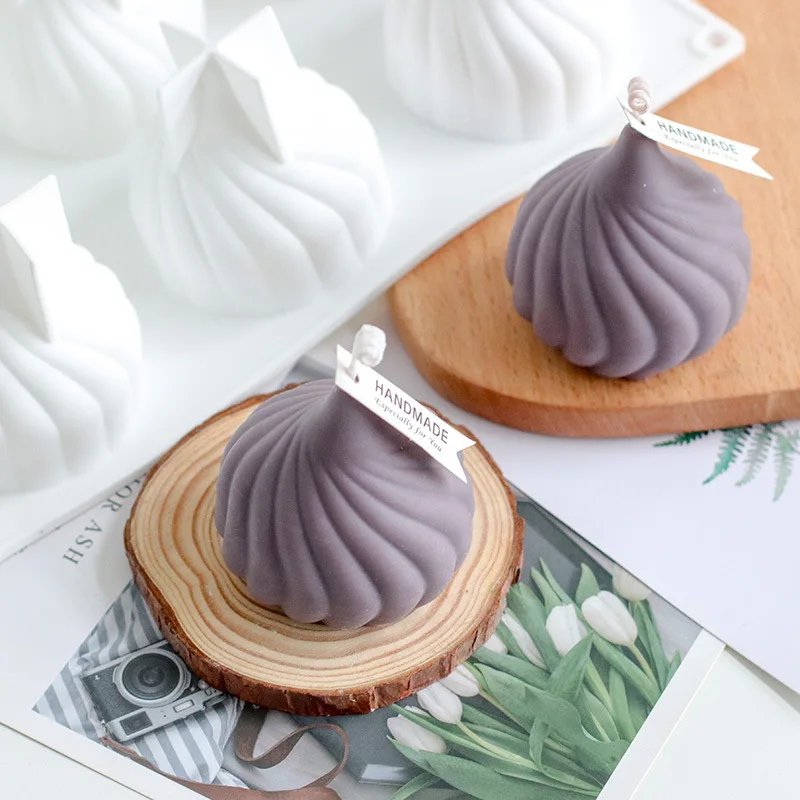 

Small Cyclone Three-dimensional Onion Aromatherapy Candle diy Silicone Mold Rotating Crystal Bun Candle Mold