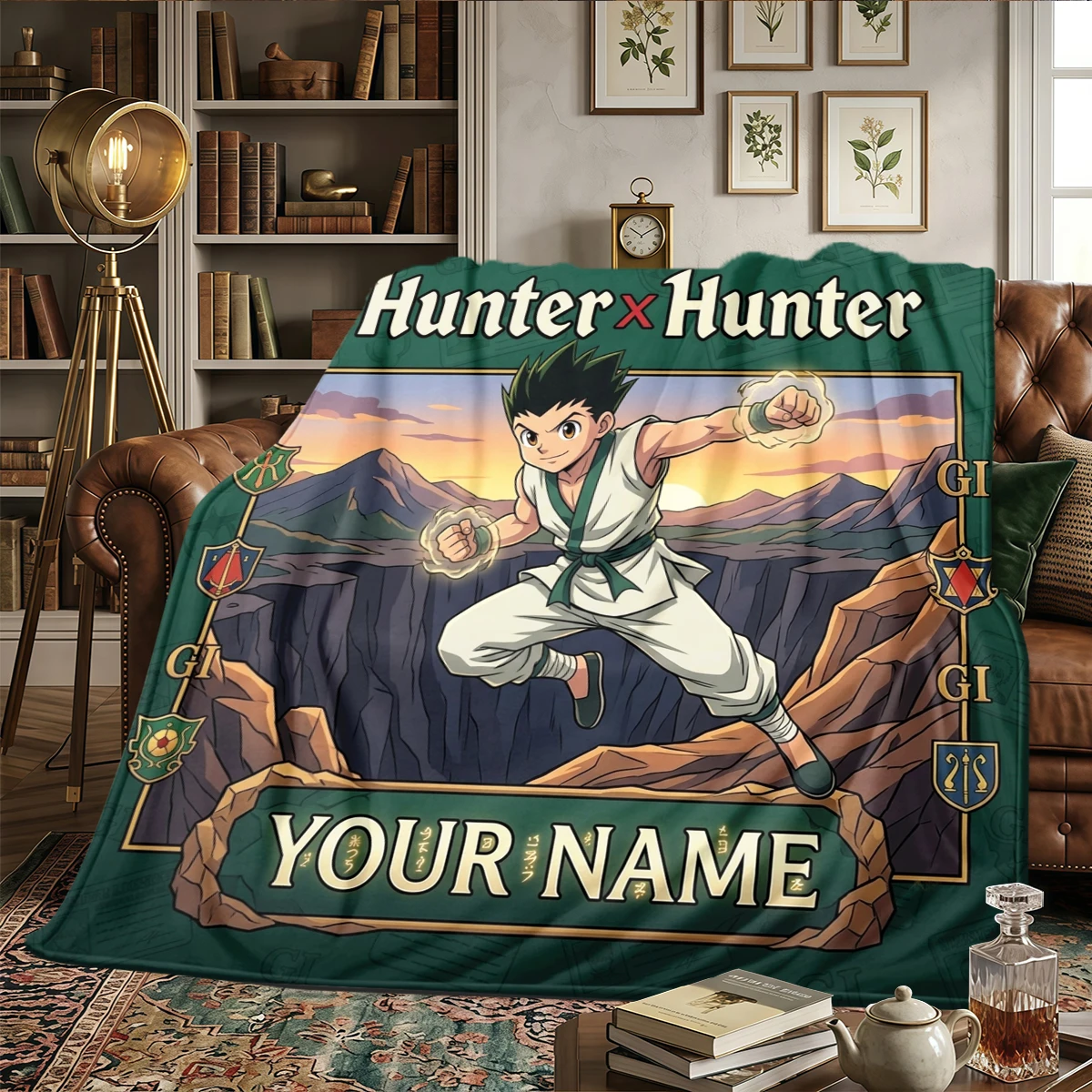 Фото Фланелевое одеяло с принтом Hunter x Hunter - теплое и удобное, подходит для спальни, дивана, кровати, кресла, пикника, путешествий - HE43 №2