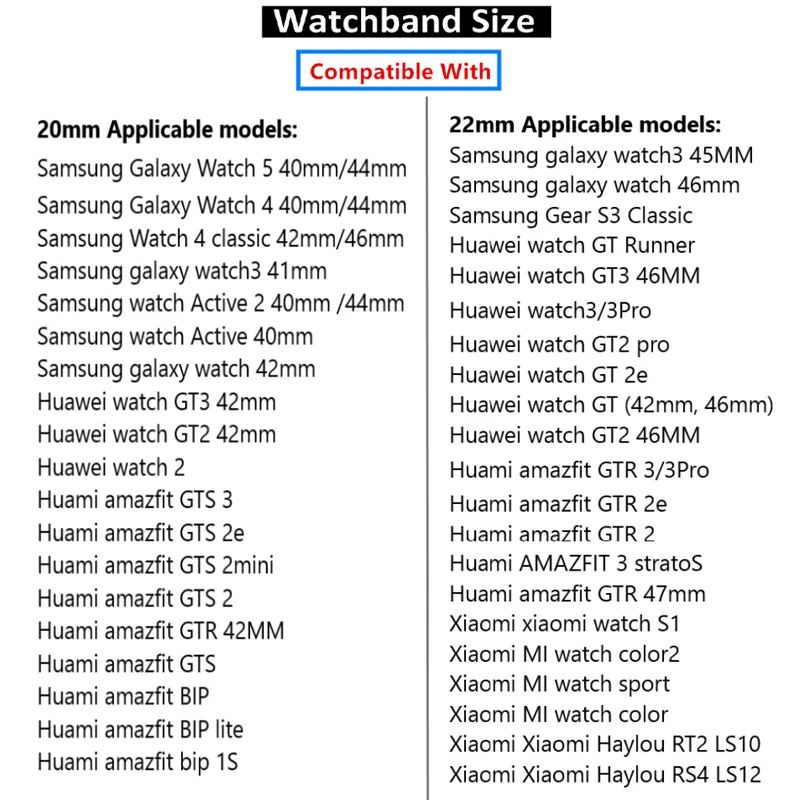 20mm 22mm Silicone Band for Samsung Galaxy Watch 42mm Active 2 Active 3 Gear S2 Watchband Bracelet Strap for Huami Amazfit bip