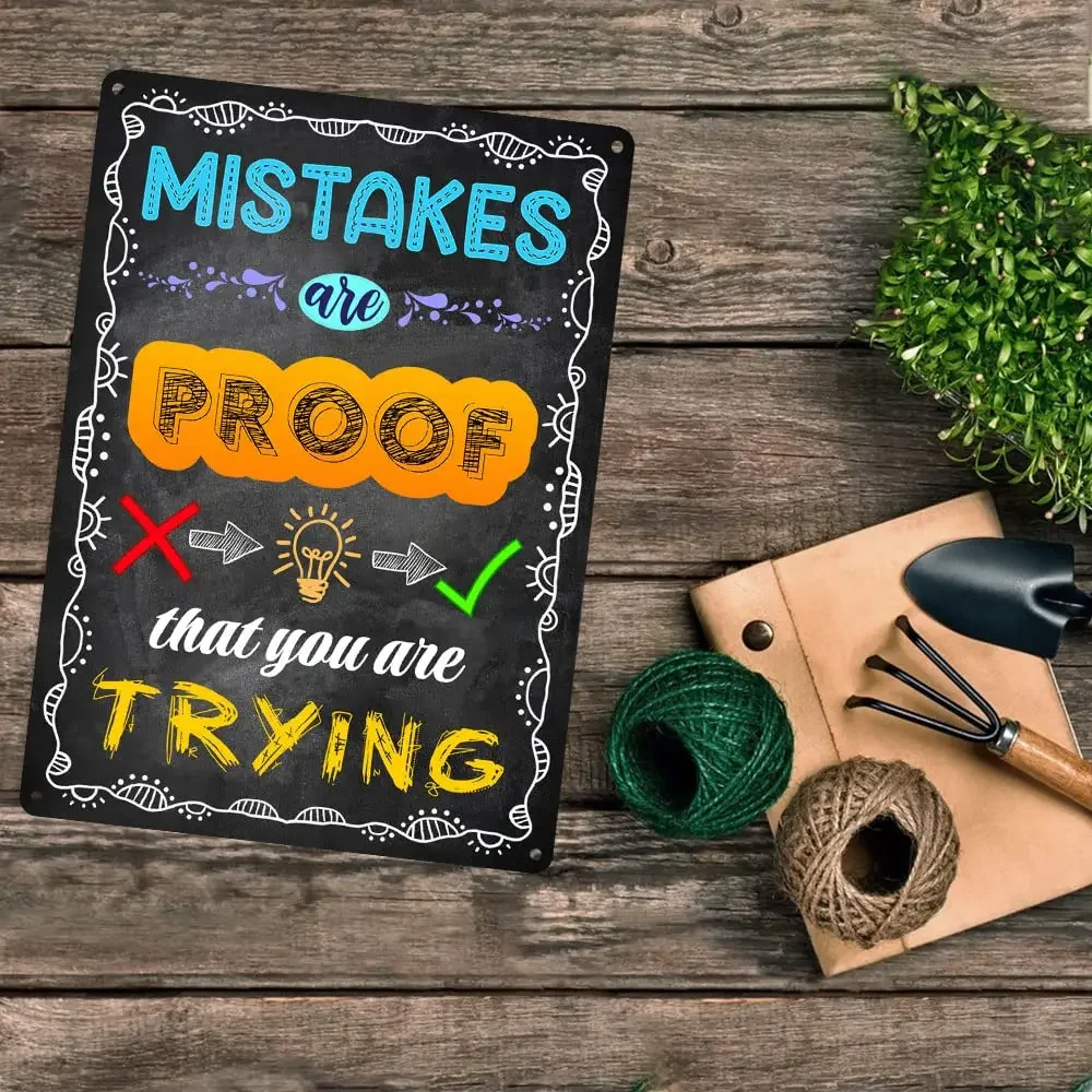 XBGJMY Вдохновляющие металлические жестяные вывески с ошибками которые вы пытаются