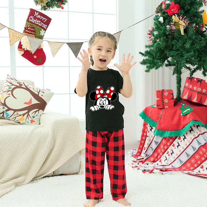 Family Matching Pajamas Exclusive Design Cartoon Mice Black Pajamas Set