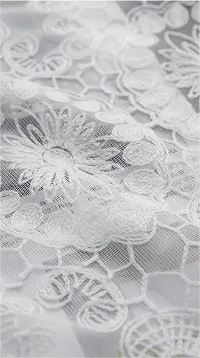 1-панельная Сетчатая Занавеска В Скандинавском Стиле С Вышивкой Белая