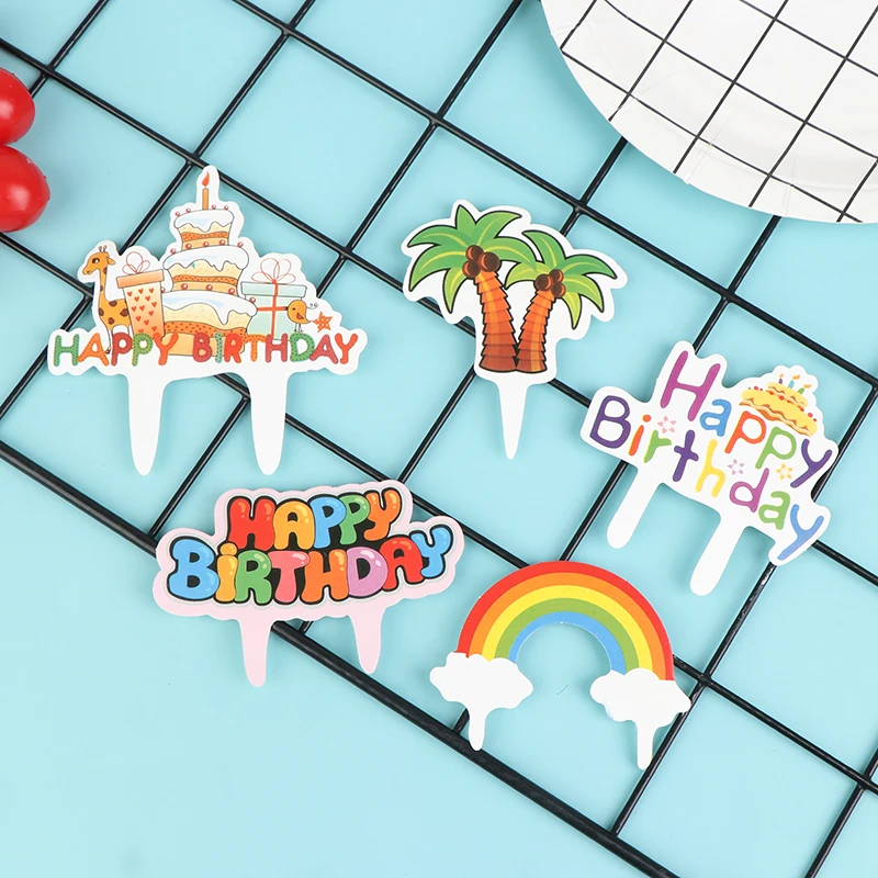 

50pcs/lot Cake Insert Card Creative Cake Topper Birthday Festival Party DIY Decoration