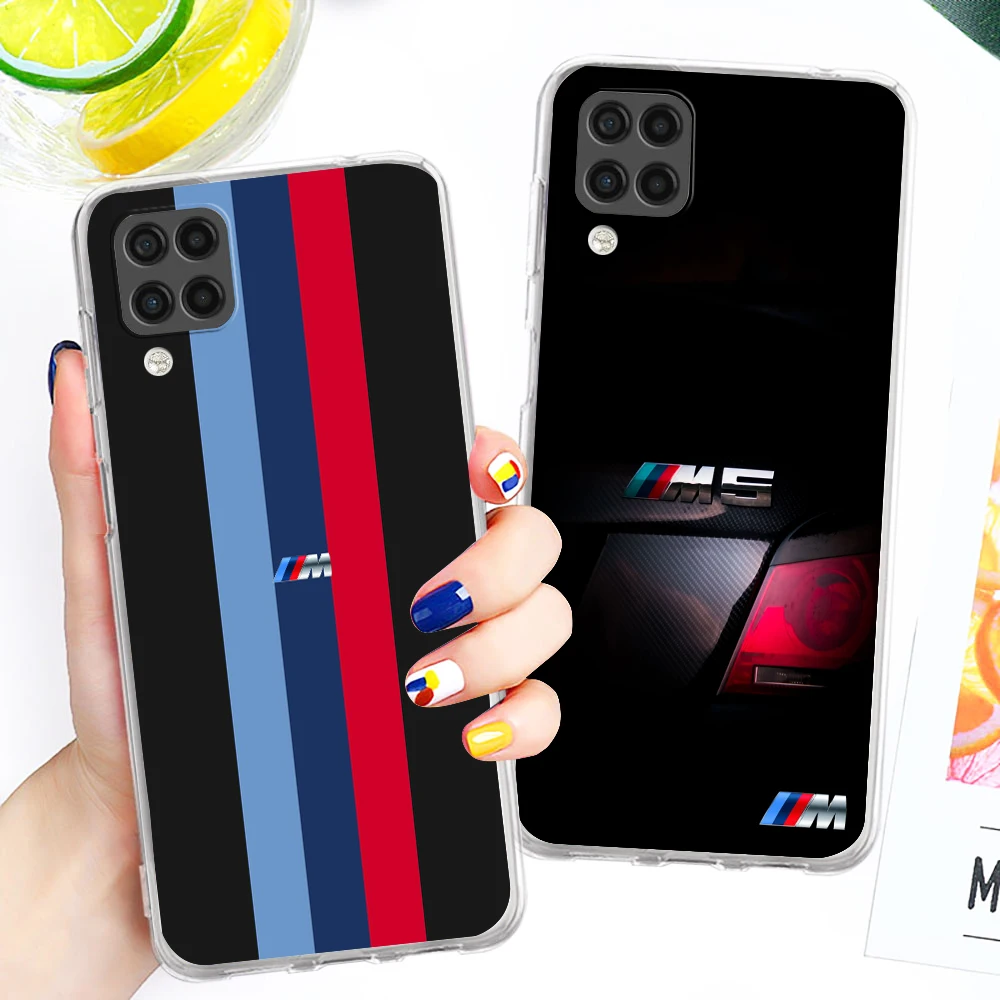 

Top Car BMW Logo luxury Transparent Phone Case For Samsung A73 A72 A71 A53 A52 A51 A42 A34 A33 A32 A21 A13 A04 A03 5G