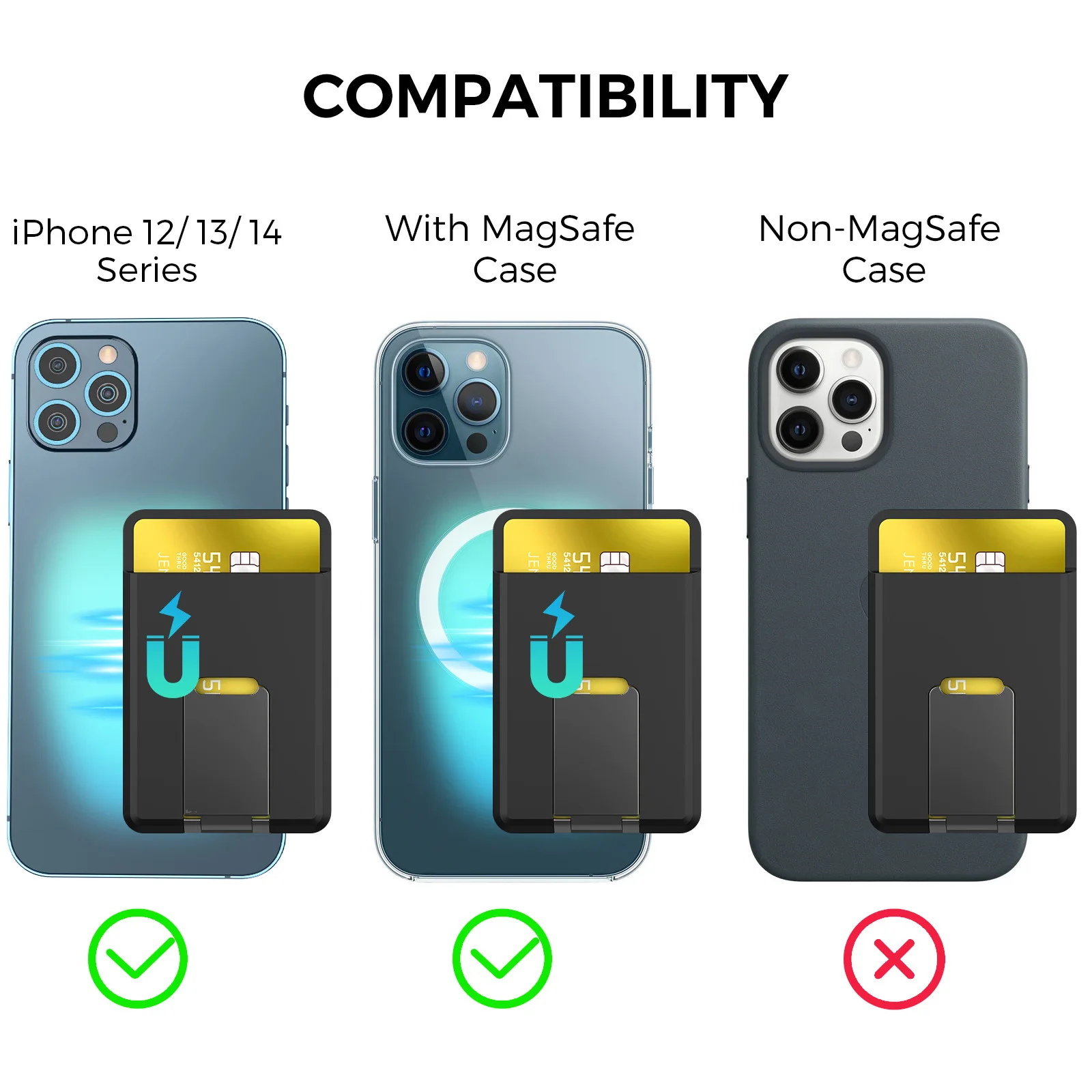 Магнитный футляр для карт Apple мобильный телефон MagSafe держатель iPhone12 13 и 14