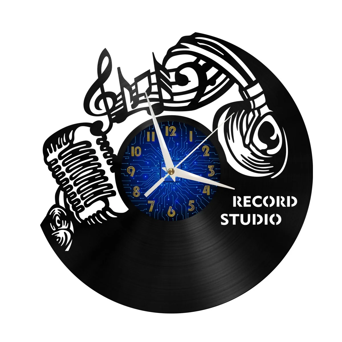 

Record Studio Vinyl Wall Clock, Vinyl Record Clock Wall Art Silent & Non-ticking