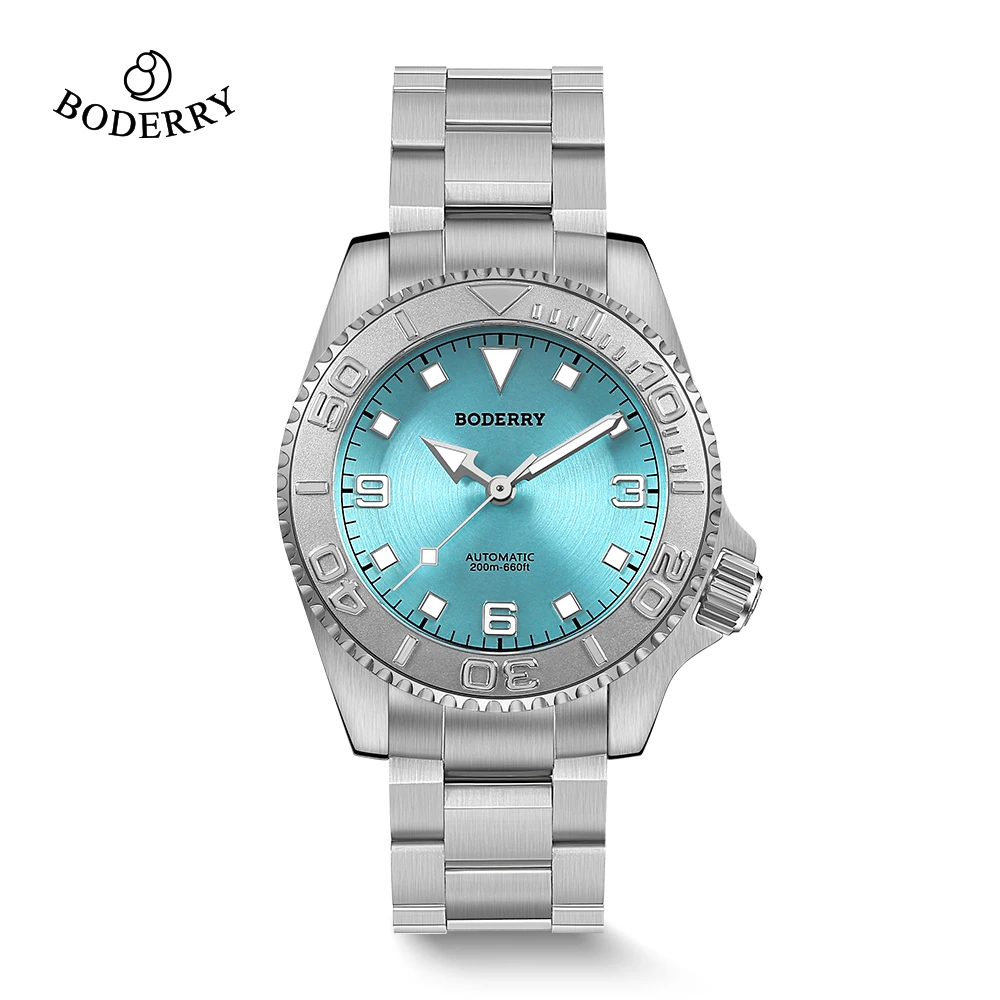 Boderry ADMIRAL Diver Watches 3-Hand No Date 200M Waterproof Titanium Automatic Mechanical Luxury Wristwatch For Men