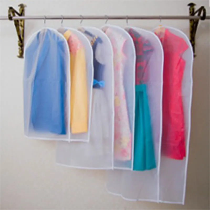 

90/130cm Clothes Hanging Dust Cover Garment Dress Clothes Suit Coat Storage Bags 100% Transparent Wardrobe Washable Clothing Bag