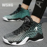 wsng 2022 new mens sports shoes casual basketball shoes non slip large size high top couple shoes wear resistant anti collision