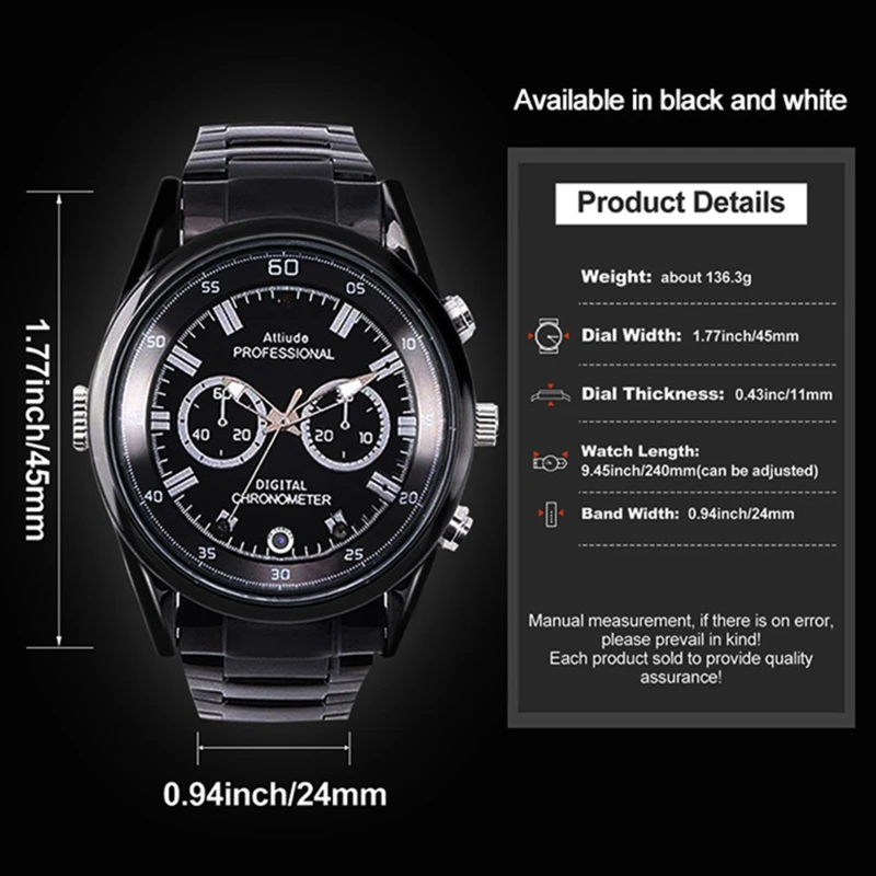 

Creative Wristwatch with Night Vision Full Hd 1080P Invisible Video Recorder Mini Waterproof Camera Watch Rechargeable Y3ND