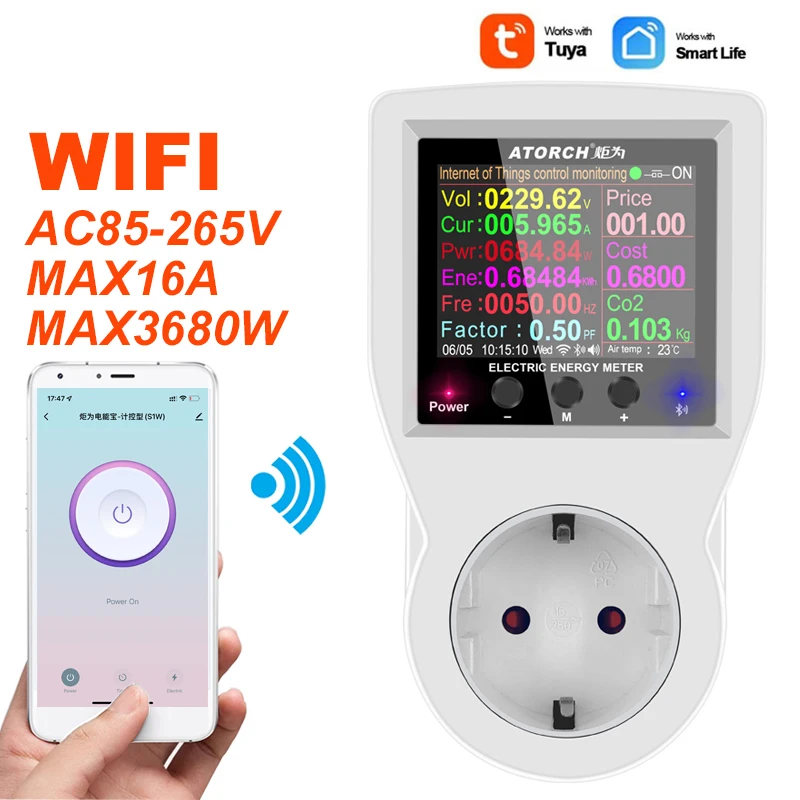 

AC 220V 16A WIFI Tuya Digital Thermostat Socket Incubator Temperature Controller Outlet With Timer Switch for Heat Cooling NTC