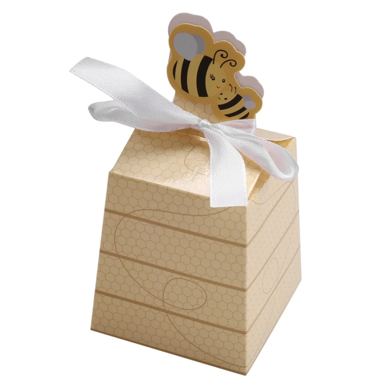 

50 шт./лот милые бумажные коробки для конфет с мультяшными пчелами и медом для будущей матери очаровательные детские украшения для дня рожде...