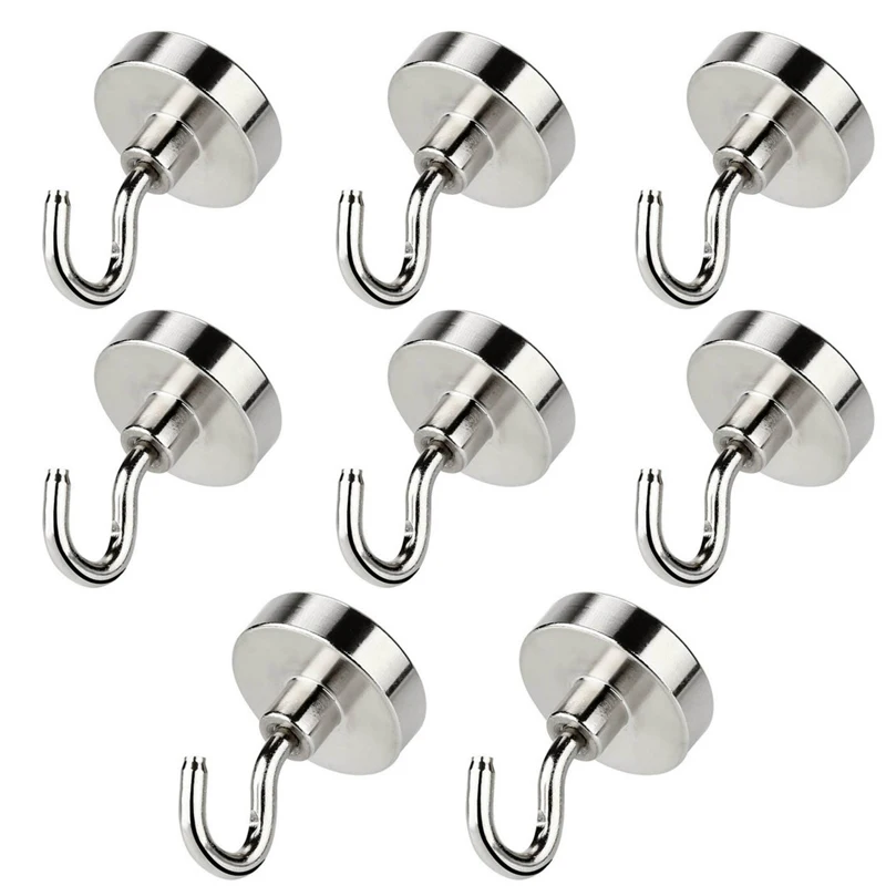 

10PCS Strong Neodymium Magnetic Hook Diameter 20mm Magnets Quick Hook for Home Kitchen Workplace Home Tool Hooks for Hanging