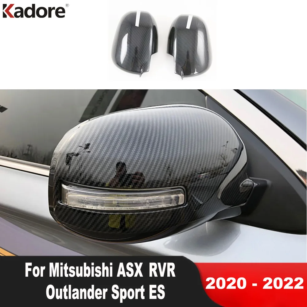 

2 шт., накладки на боковые зеркала заднего вида из углеродного волокна для Mitsubishi ASX RVR Outlander Sport ES 2020 2021 2022