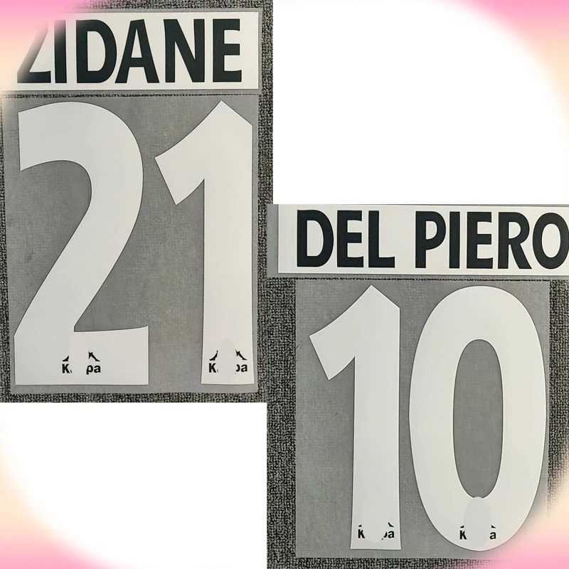 

1996 1997 Retro #21 ZIDANE #10 DEL PIERO Nameset Printing Iron on Transfer Badge