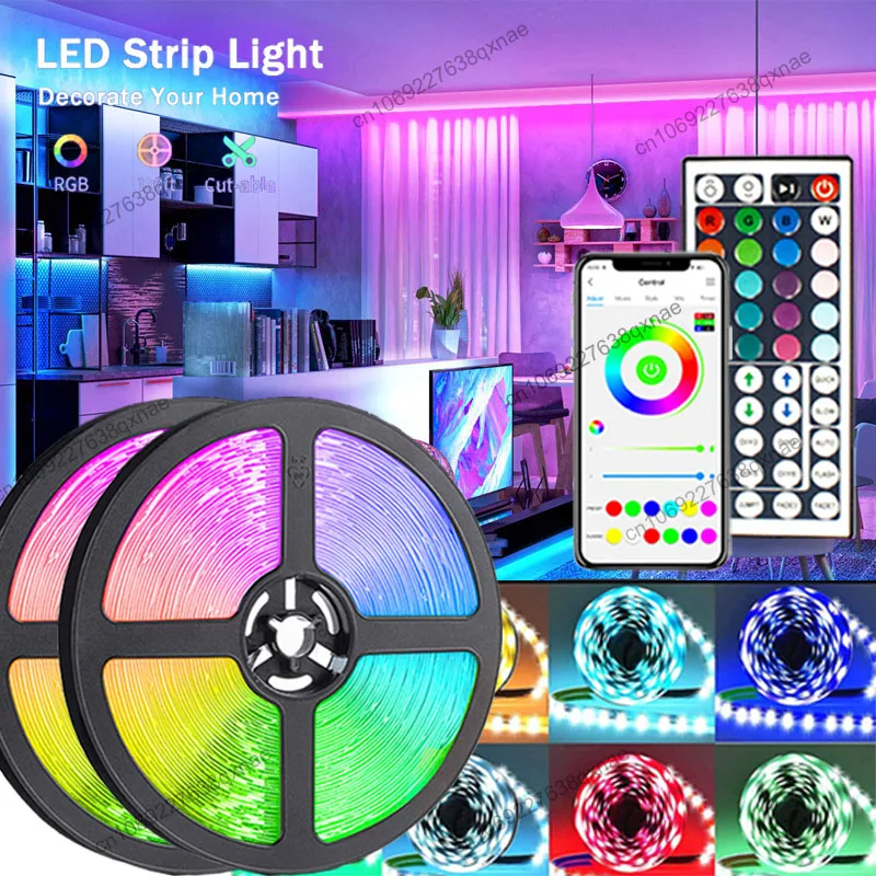 

LED Strip for Room Decoration LED 1-5m 10m 15m 20m 30m TV Backlight Bluetooth RGB 5050 Led Tape Neon Lights DC5v LED Strip Light