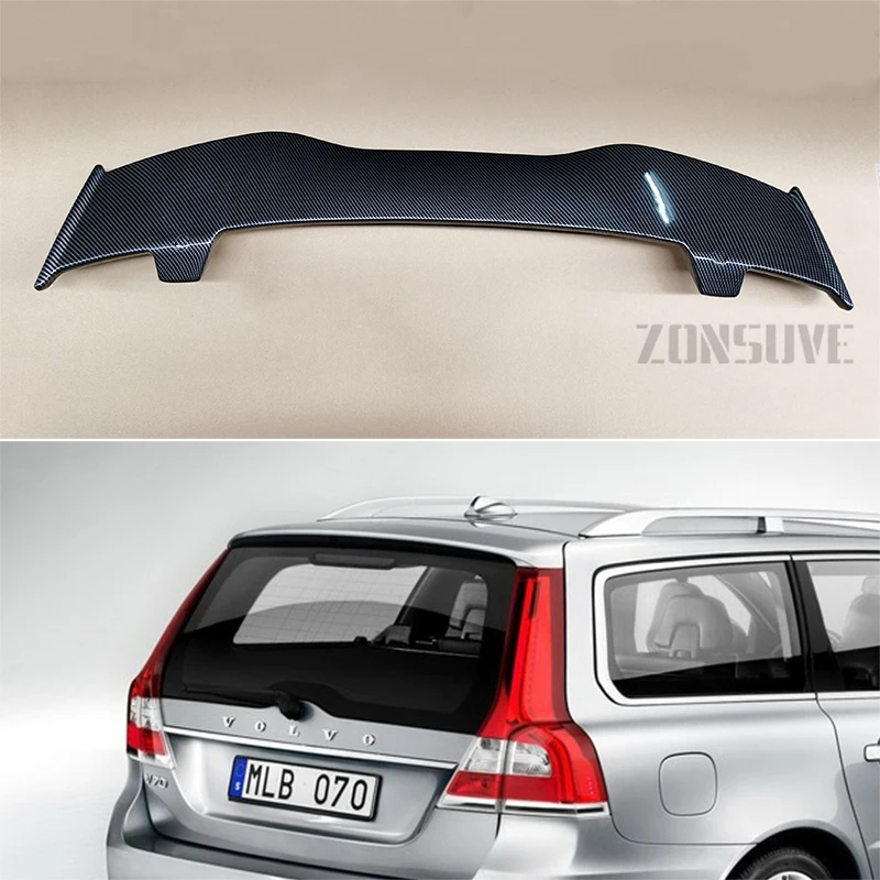 

Используется для Volvo V70 2009-2014 спойлер из АБС-пластика углеродного волокна вид хэтчбека крыши заднего крыла корпуса комплект аксессуаров
