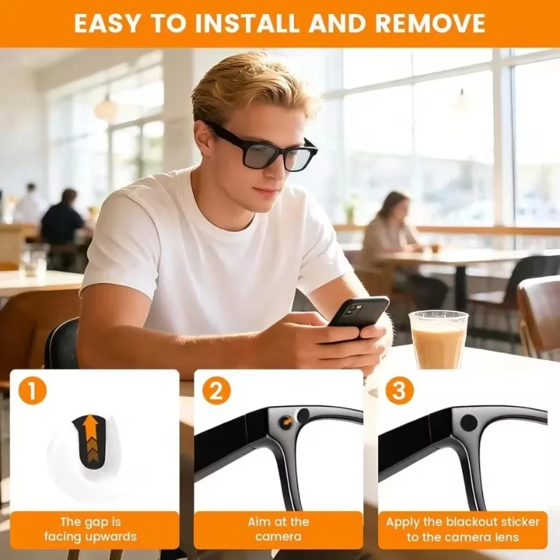 Фото Светодиодная наклейка для умных очков Ray-Ban Meta & Gen 2 Wayfarer RW4012/RW4008/RW4006 Skyler Headliner & Oakley Meta HSTN №3