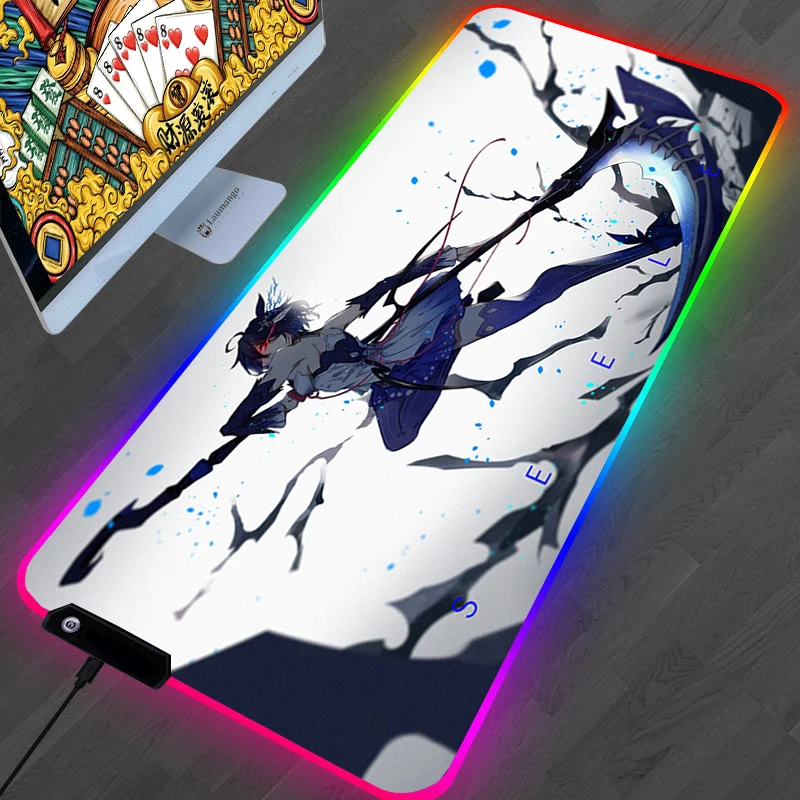 

Honkai Impact 3 геймерский коврик для мыши, коврик для компьютера Xxl, коврик для ПК, RGB игровые компьютеры, большой ноутбук, аниме коврики, подсветка,...