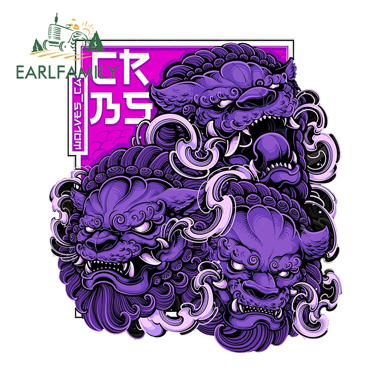 

EARLFAMILY 13 см x 12,1 см, фиолетовая голова льва, искусственная пушистая водонепроницаемая карта, фотография мотоцикла