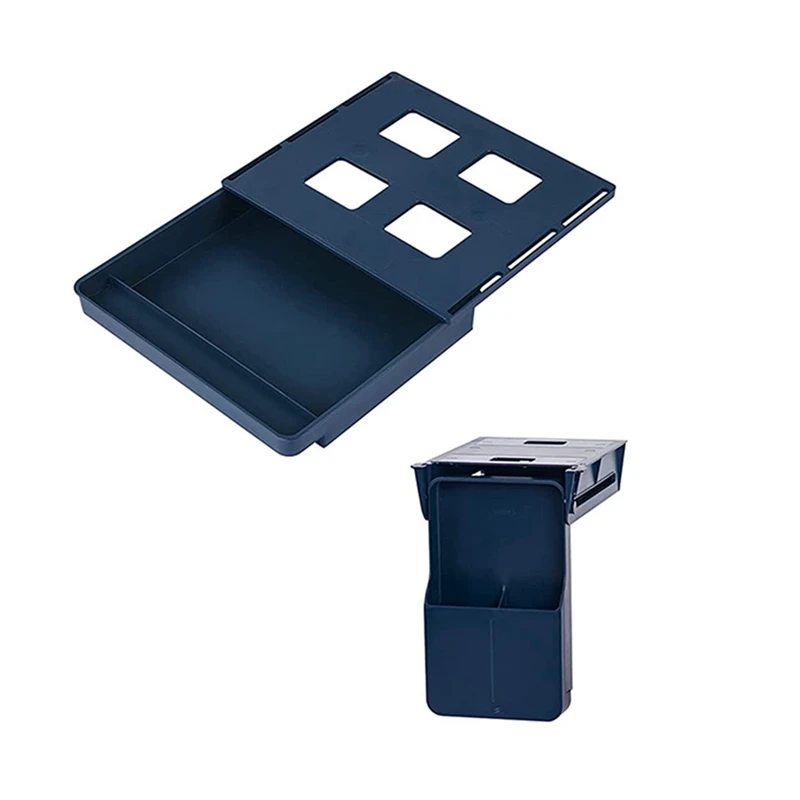 

Under Desk Drawer Storage Organizer For Office/School/Student/Kitchen-2 Pack (Large And Small) (Blue)