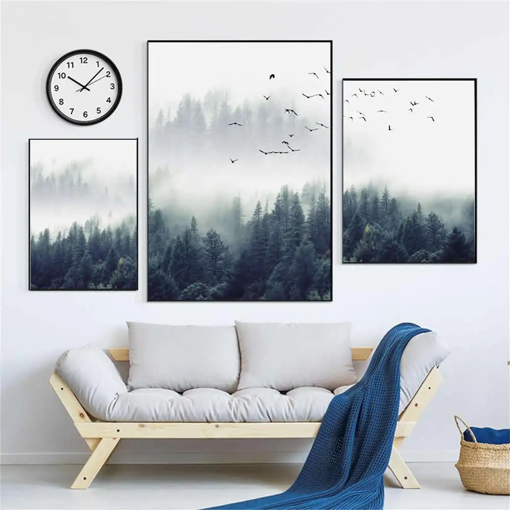 

Quiet Landscape and Animals Canvas Print Painting on the Wall Art Multiple Images Posters for Living Room Nordic Home Decoration