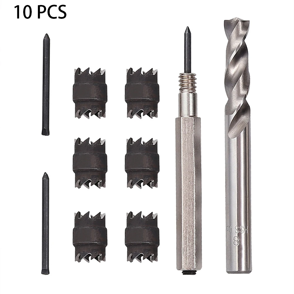 

10pcs Cutter Power Tools Drill Bits Spot Weld Electric High Speed Double Sided Metalworking Professional Rotary Head Hex Shank