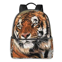 cute tiger printed multifunctional mens and womens backpacks business and travel laptop backpacks school bags 14 5x12x5 in