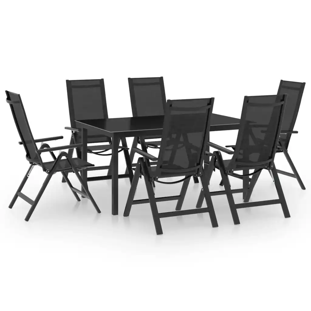 

7 Piece Garden Dining Set,Patio Table and Chair Set, Aluminium Anthracite