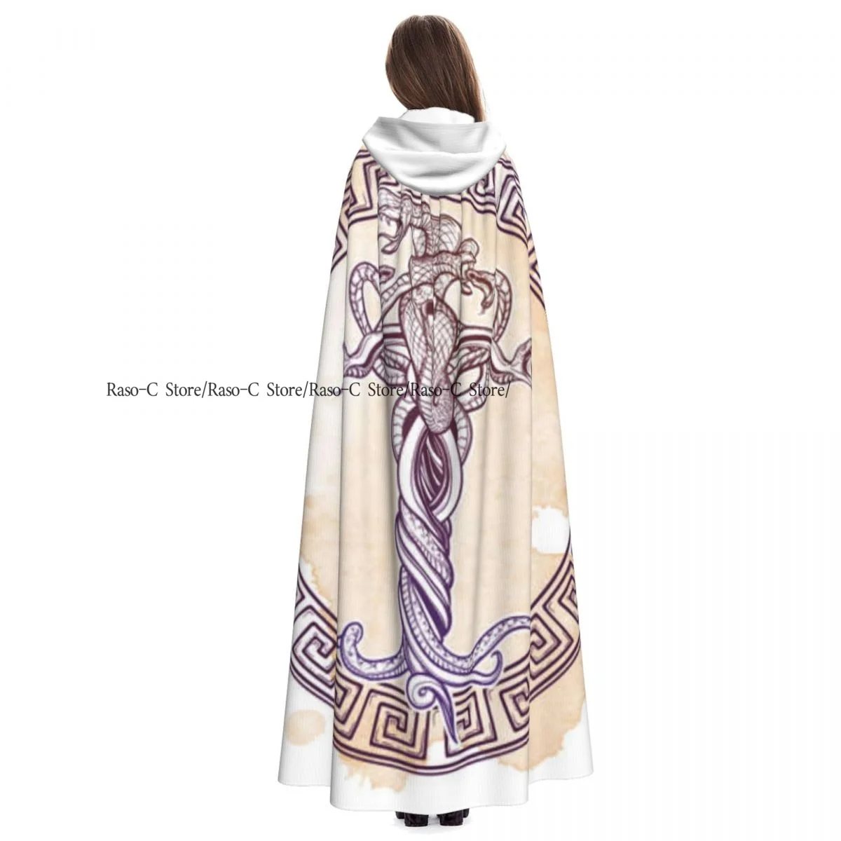 Длинная накидка плащ спутанные змеи Дьявол с капюшоном Пальто осенние толстовки