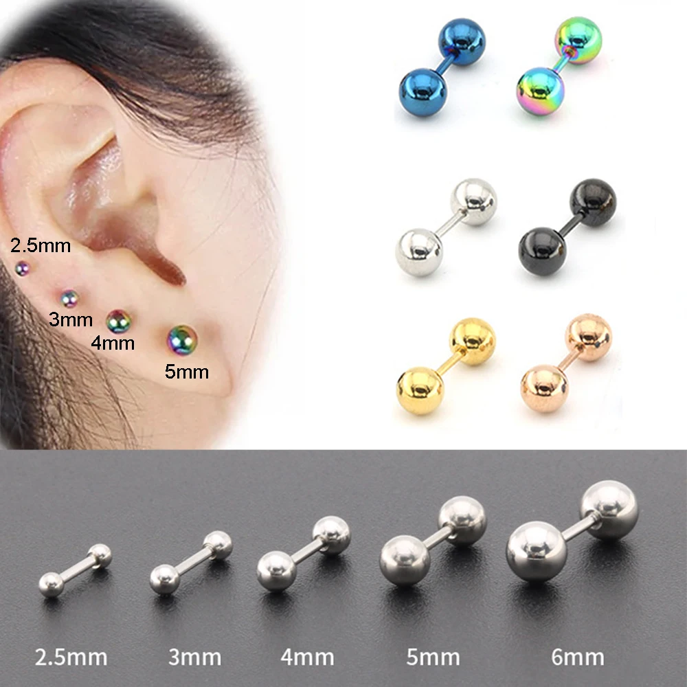 

1Pair 16G Tragus Helix Bar Stainless Steel Barbell Daith Oreja Ring Stud Earing Cartilage Ear Earrings Piercing Body Jewelry