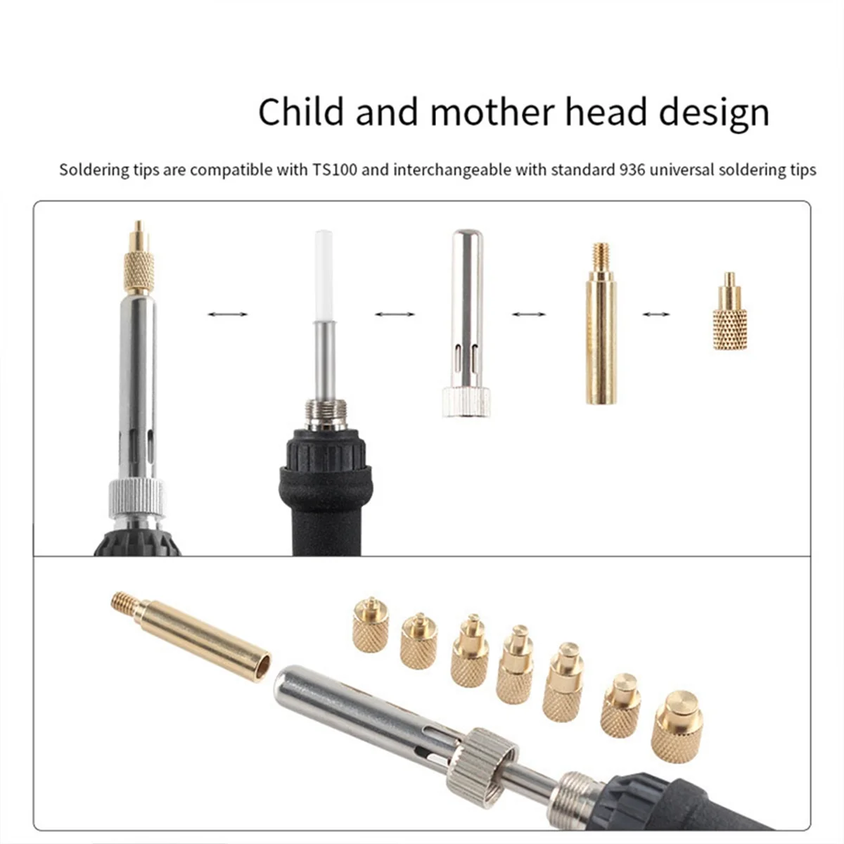 Гайка с тепловой вставкой Железный наконечник TS100 Вставка наконечника для