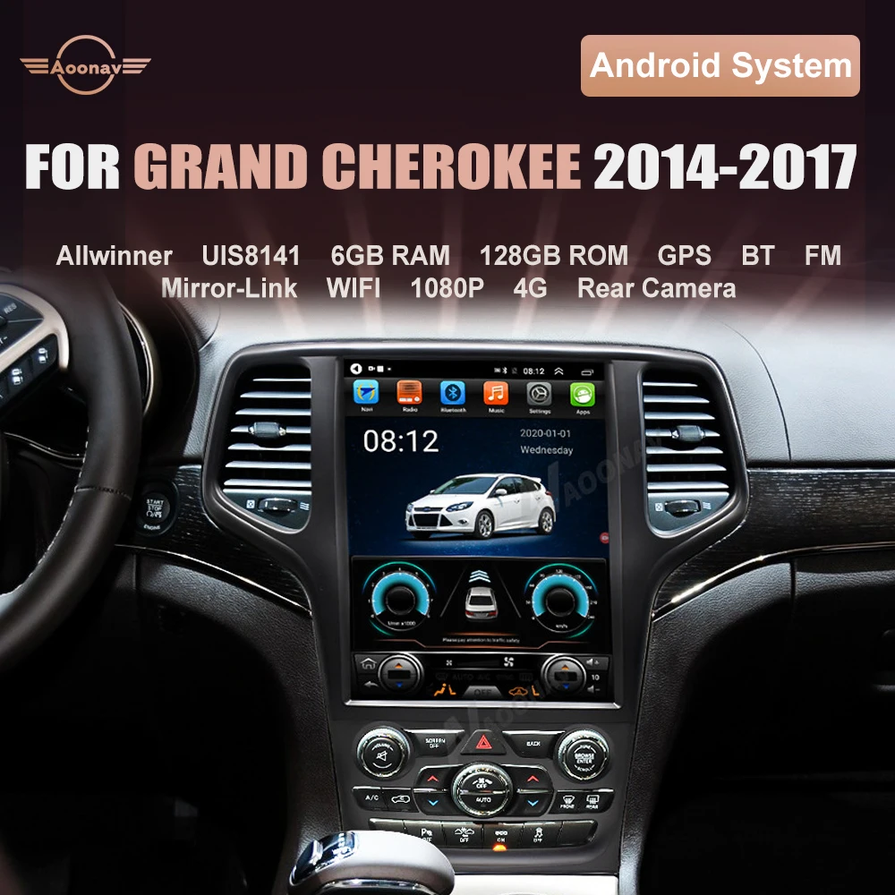 

12.8 Inch 128GB 2din Android car Radio For Jeep GRAND CHEROKEE 2014-2017 car stereo multimedia Autoradio carplay Google stereo