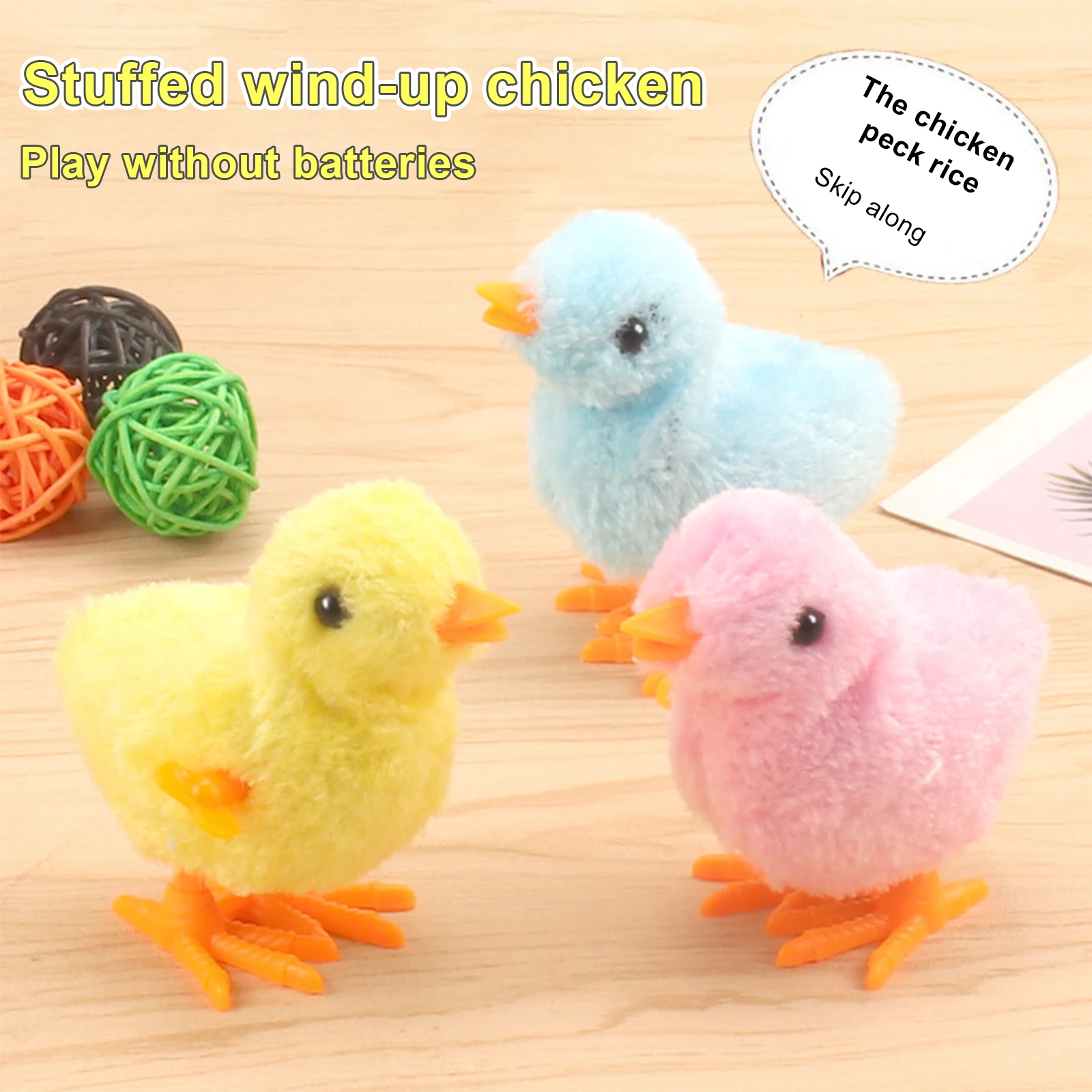 

1PC Chick Wind Up Toys Chick Cute Plush Simulation Educational Walking Chicken Interesting Toy For Kids Clockwork Doll Toy