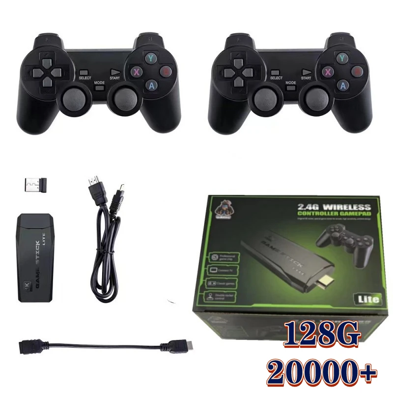 

M8 Video Game Console Y3 Lite TV Game Console 2.4G Wireless Doubles PS1 HDMI HD 4K 128G Built-in 20000 Games